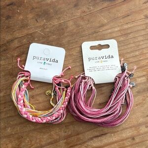 Pura Vida Pink and Yellow Bracelet Set